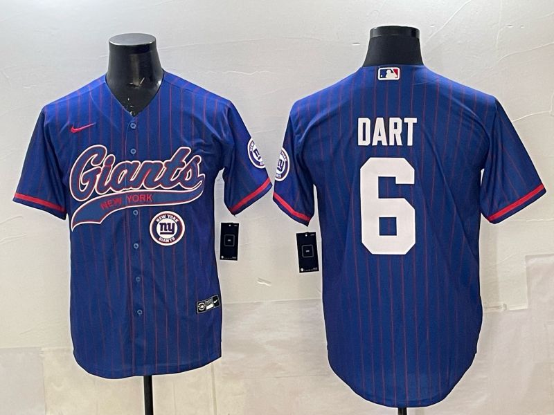 Men 2025 New York Giants #6 Dart Blue Joint Name Nike Limited NFL Jersey 014->new york giants->NFL Jersey